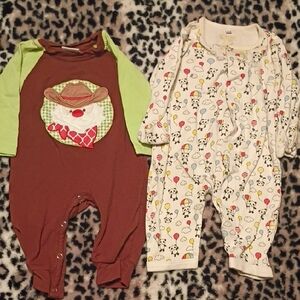 Baby Romper Set with Cowboy and Animal Prints